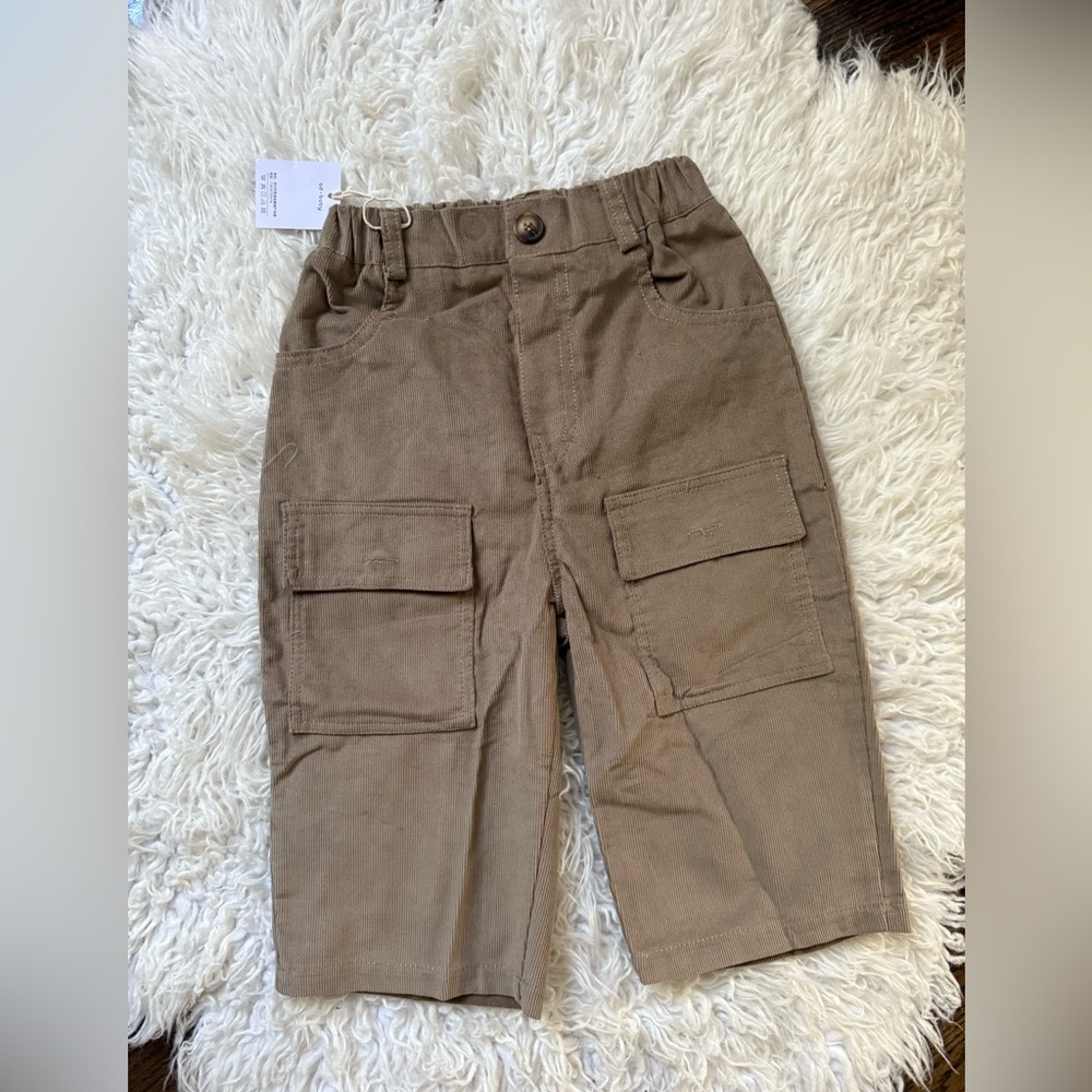 Kids Tan Cargo Pants